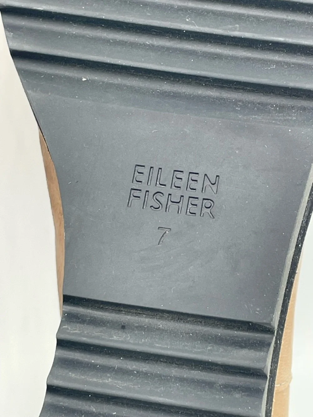 Eileen Fisher Caddy Tan Nubuck Leather Wedge Ankle Booties Size 7M.